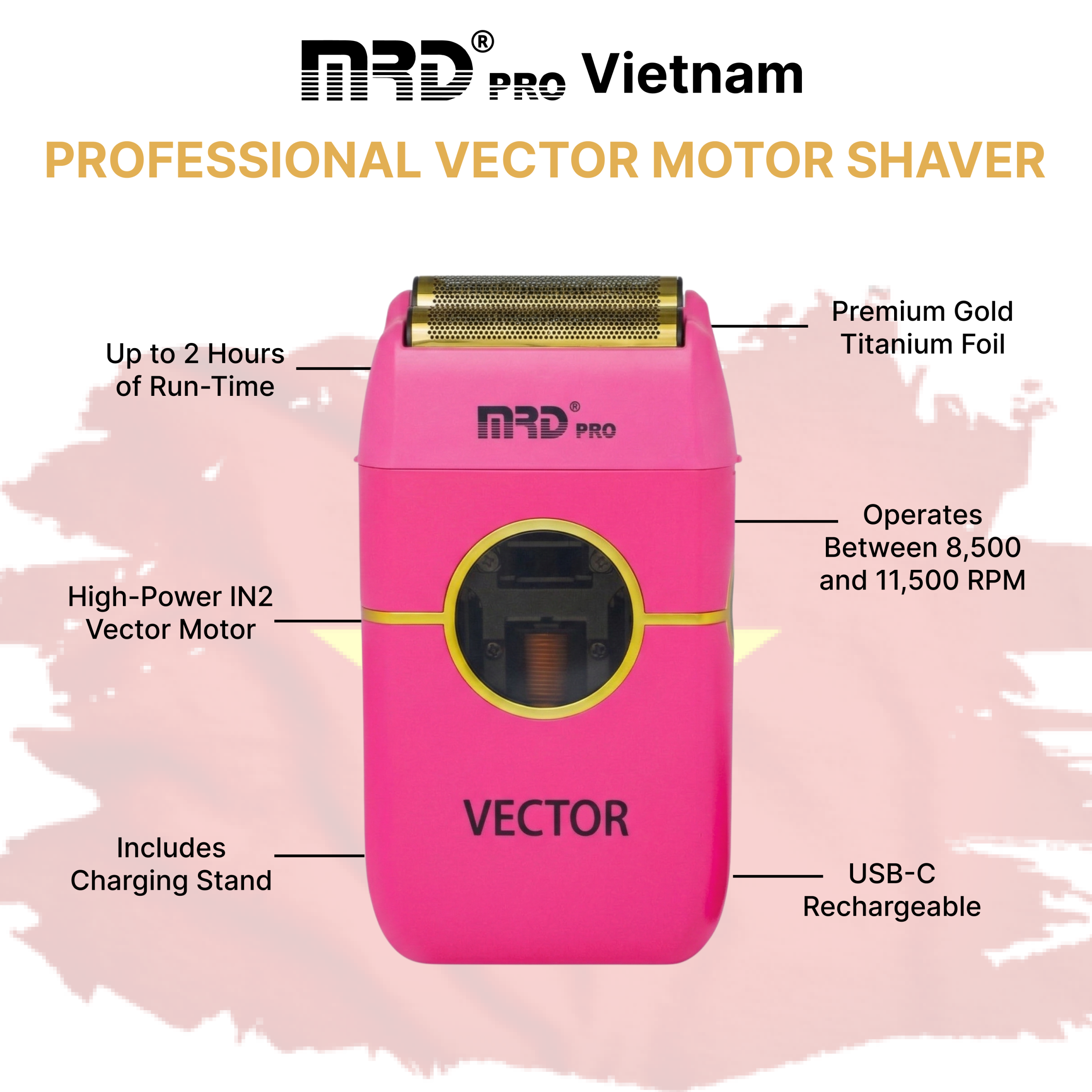 Máy Cạo Râu MRDPRO ZB-999-Hồng-Êm Ái, Cạo Sát, Chuẩn Phong Cách Nam Tính - Ảnh 7