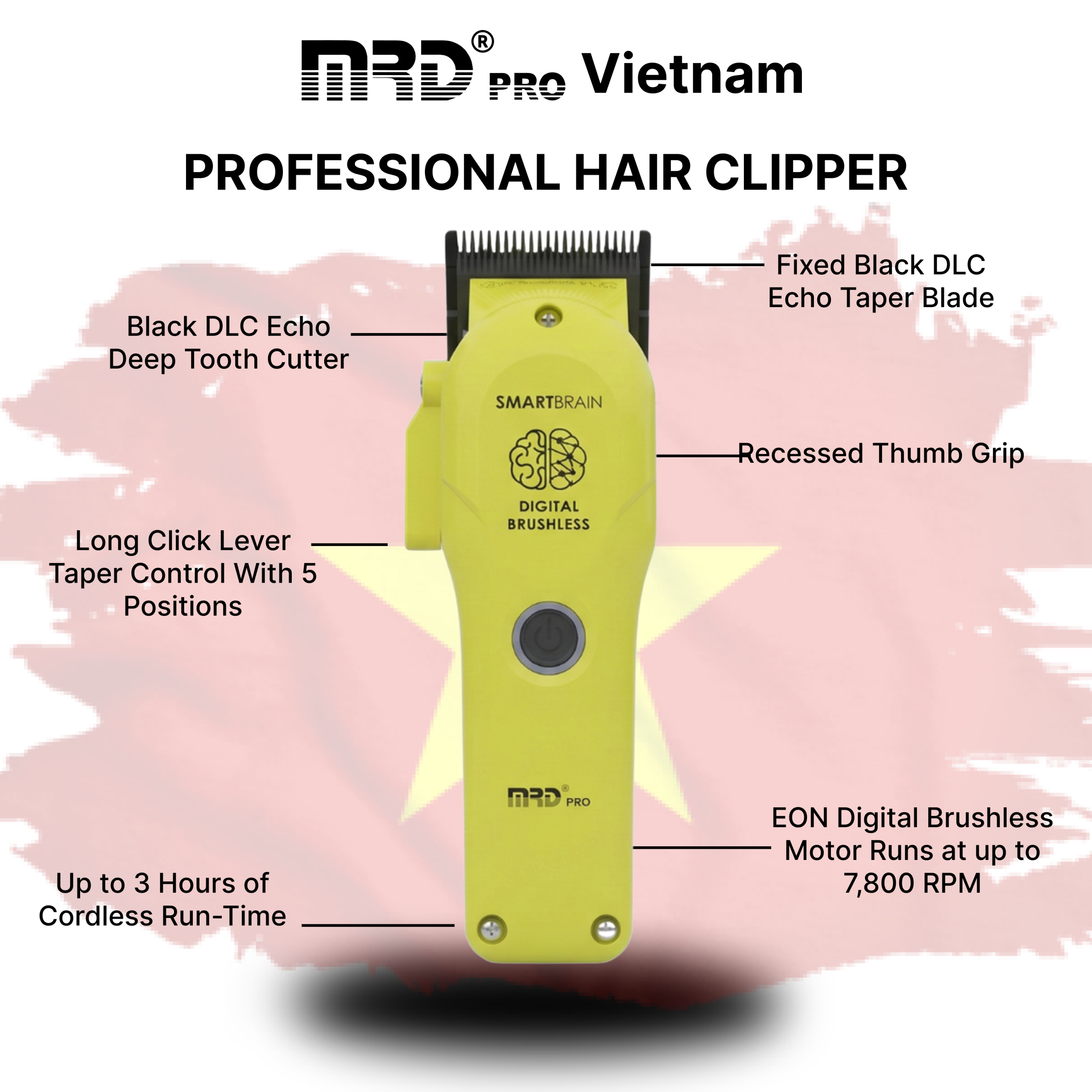 Tông Đơ MRDPRO 3969ST-Xanh-Động Cơ Mạnh, Viền Sát, Đường Cắt Sắc Nét - Ảnh 6