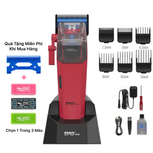 Tông Đơ Cắt Tóc Chuyên Nghiệp MRDpro CYBORG PRO 2026 - Màu Đỏ- Vỏ Kim Loại, Động Cơ BLPU Siêu Khỏe, Pin 3300mAh