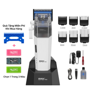 Tông Đơ Cắt Tóc Chuyên Nghiệp MRDpro CYBORG PRO 2026 - Màu Trắng- Vỏ Kim Loại, Động Cơ BLPU Siêu Khỏe, Pin 3300mAh