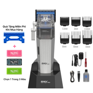 Tông Đơ Cắt Tóc Chuyên Nghiệp MRDpro CYBORG PRO 2026 - Màu Bạc - Vỏ Kim Loại, Động Cơ BLPU Siêu Khỏe, Pin 3300mAh