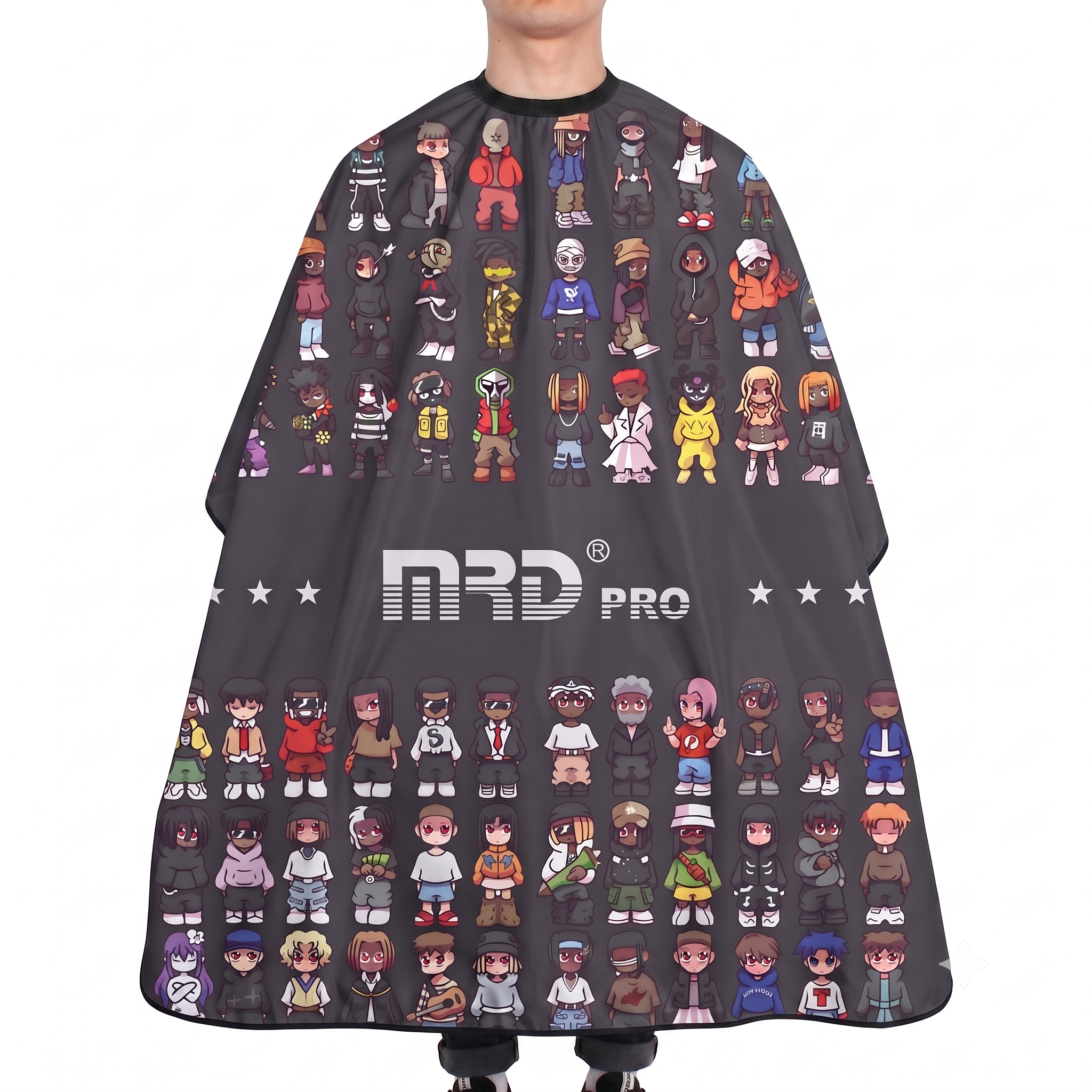 Áo Choàng Cắt Tóc MRDPRO-ĐEN– Chống Bám Tóc, Thoáng Khí, Chuẩn Salon Chuyên Nghiệp - Ảnh 3