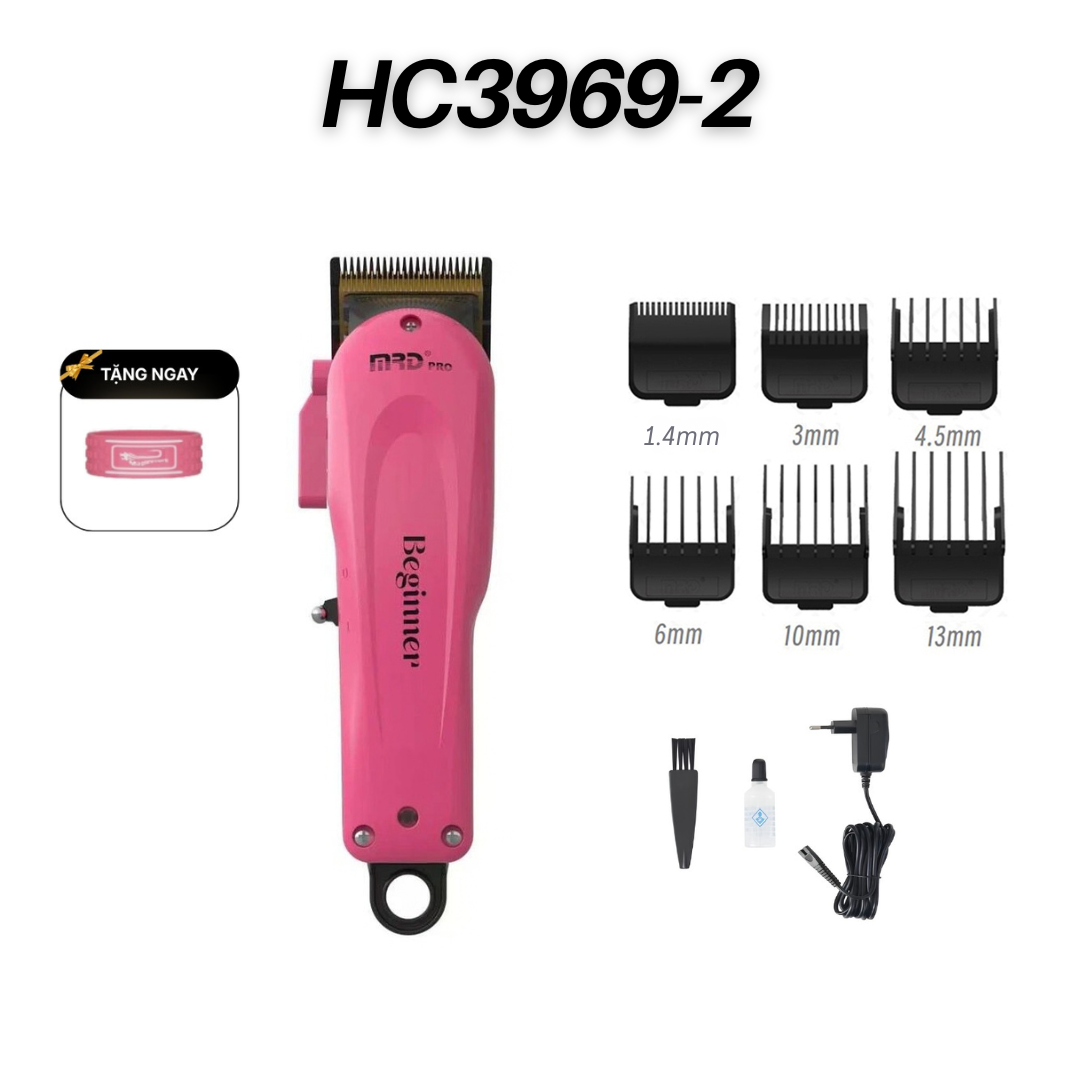 TÔNG ĐƠ CẮT TÓC CHUYÊN NGHIỆP HC-3969-2-Hồng– LƯỠI SẮC, PIN KHỎE, SIÊU ÊM - Ảnh 3
